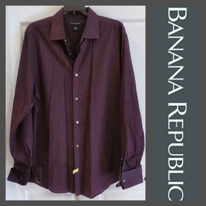BANANA REPUBLIC | Large Long Sleeve Purple Shirt